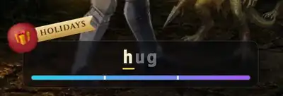 In the game: typing the glowing word while the timer bar runs